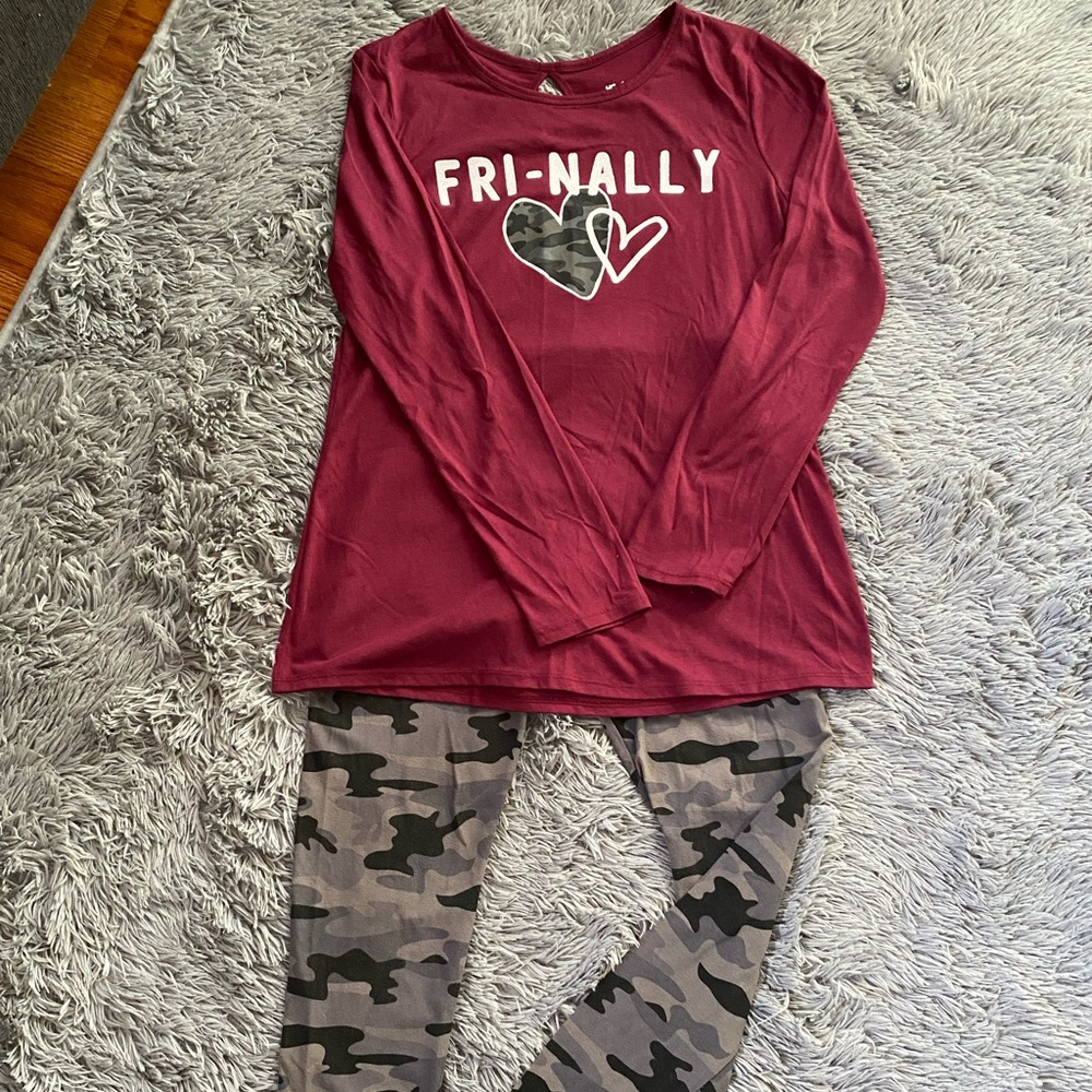Justice 14/16 camo legging outfit